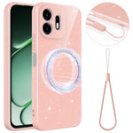For OnePlus N6 4G Magnetic Case Glitter TPU Shockproof Phone Cover with Lanyard