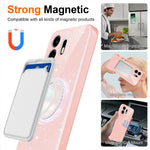 For OnePlus N6 4G Magnetic Case Glitter TPU Shockproof Phone Cover with Lanyard