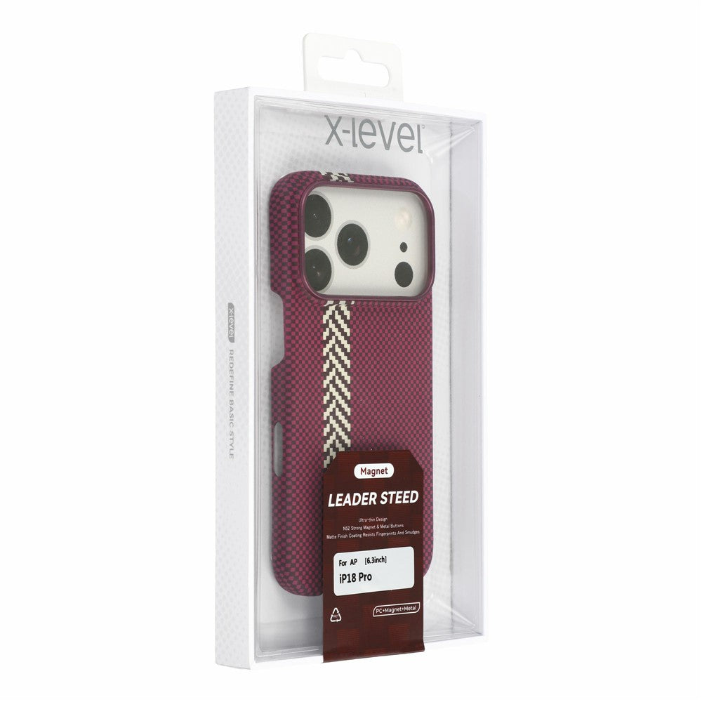 X-LEVEL for iPhone 18 Pro Max / 17 Pro Max Case Compatible with MagSafe Lacquered "Horse" Character Carbon Nanofiber PC Phone Cover