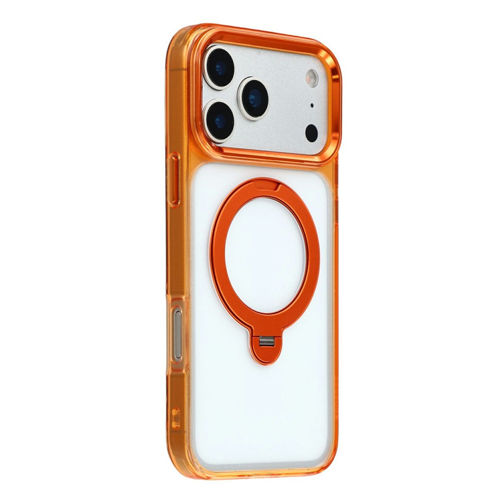 JAUCASE for iPhone 18 Pro Max / 17 Pro Max Case Magnetic Rotating Kickstand TPU + PC Clear Phone Back Cover