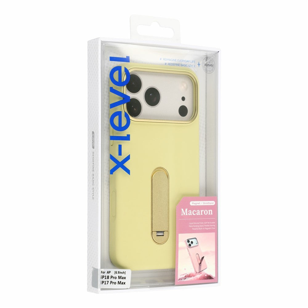 X-LEVEL for iPhone 18 Pro Max  / 17 Pro Max Magnetic Case Kickstand Tech Fabric + Silicone Soft Touch Phone Cover