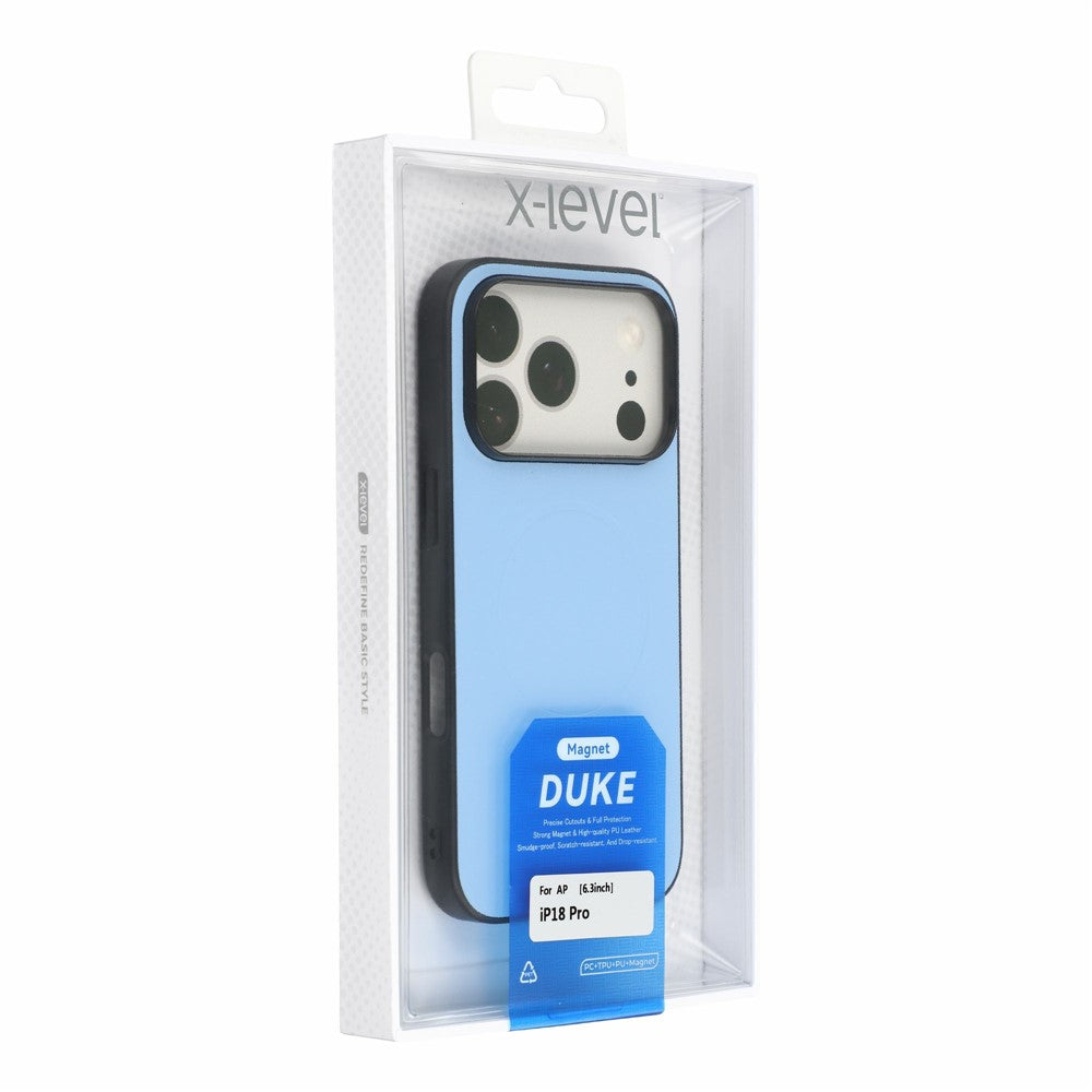 X-LEVEL For iPhone 18 Pro / 17 Pro Magnetic Case PC + TPU + PU Phone Back Cover