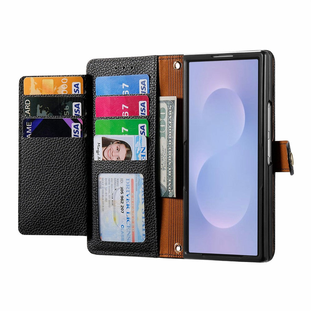 Til Samsung Galaxy Z Fold8 Ultra Cover RFID Blockerende Lynlåslomme Læder Pung Telefon Cover med Rem