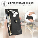 Til Samsung Galaxy Z Fold8 Ultra Cover RFID Blockerende Lynlåslomme Læder Pung Telefon Cover med Rem