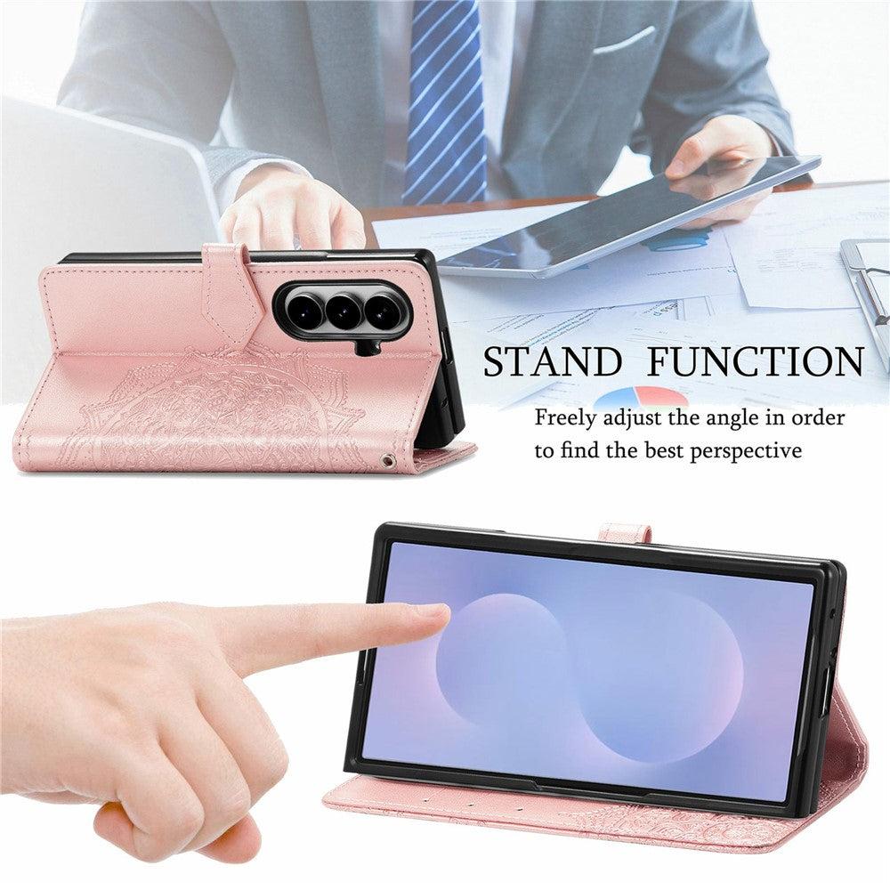 For Samsung Galaxy Z Fold8 Ultra Wallet Case Mandala Flower Leather Phone Cover Stand