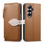 For Samsung Galaxy Z Fold8 Ultra Stand Case Leaf Shape Magnetic Clasp Leather Phone Cover with Hand Strap
