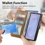 For Samsung Galaxy Z Fold8 Ultra Stand Case Leaf Shape Magnetic Clasp Leather Phone Cover with Hand Strap
