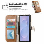 For Samsung Galaxy Z Fold8 Ultra Stand Case Leaf Shape Magnetic Clasp Leather Phone Cover with Hand Strap
