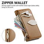 For Samsung Galaxy Z Fold8 Ultra Stand Case Leaf Shape Magnetic Clasp Leather Phone Cover with Hand Strap