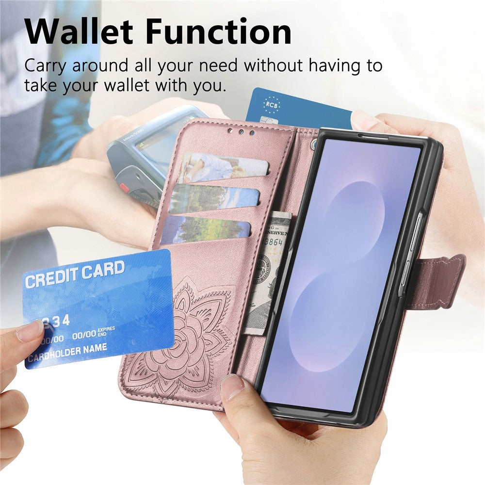 For Samsung Galaxy Z Fold8 Ultra Case with Strap Butterfly Pattern PU Leather Wallet Phone Cover