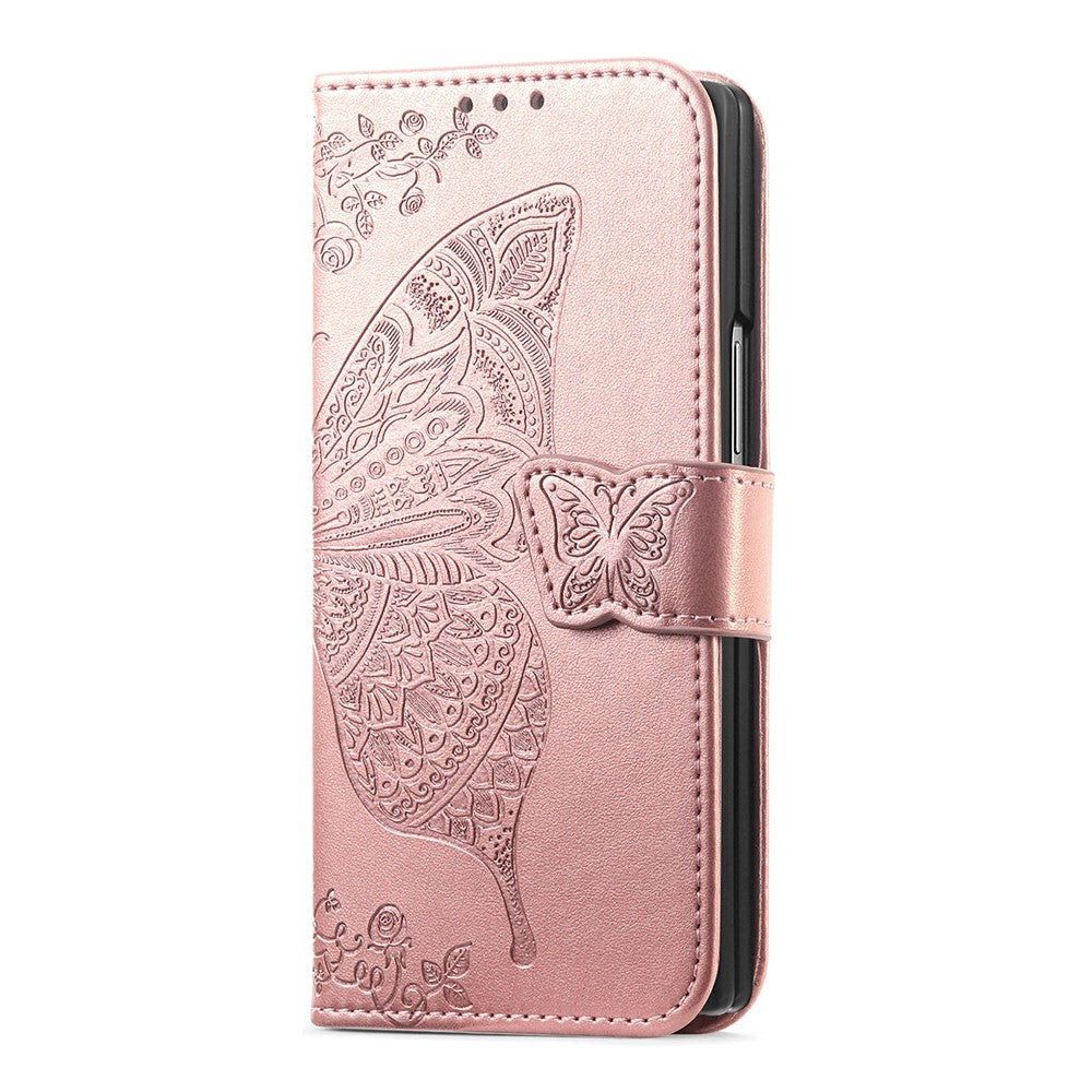 For Samsung Galaxy Z Fold8 Ultra Case with Strap Butterfly Pattern PU Leather Wallet Phone Cover