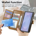 Til Samsung Galaxy Z Fold8 Ultra Cover Blomsterbladmønster Flere kortpladser Lynlås Læder Telefoncover med Håndrem