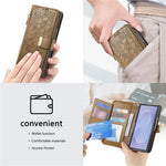 Til Samsung Galaxy Z Fold8 Ultra Cover Blomsterbladmønster Flere kortpladser Lynlås Læder Telefoncover med Håndrem