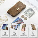 Til Samsung Galaxy Z Fold8 Ultra Cover Blomsterbladmønster Flere kortpladser Lynlås Læder Telefoncover med Håndrem