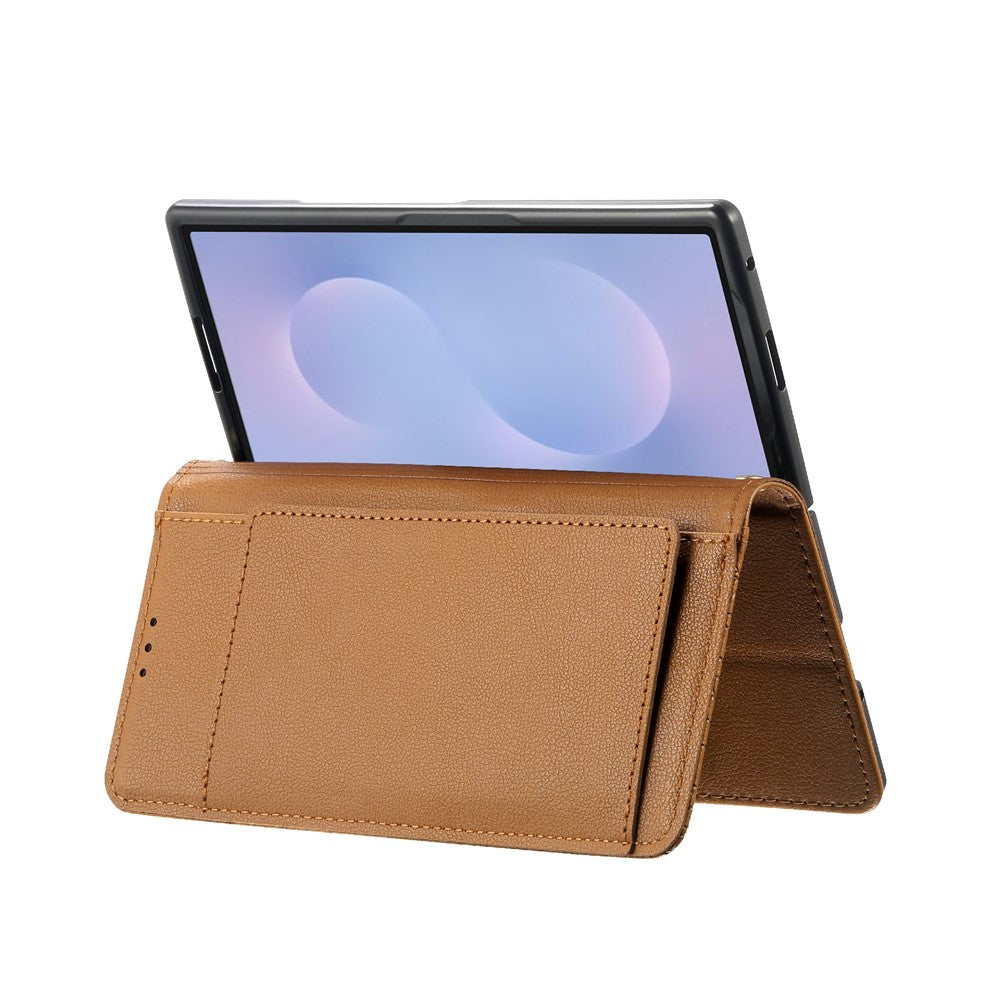 Til Samsung Galaxy Z Fold8 Ultra Cover Blomsterbladmønster Flere kortpladser Lynlås Læder Telefoncover med Håndrem