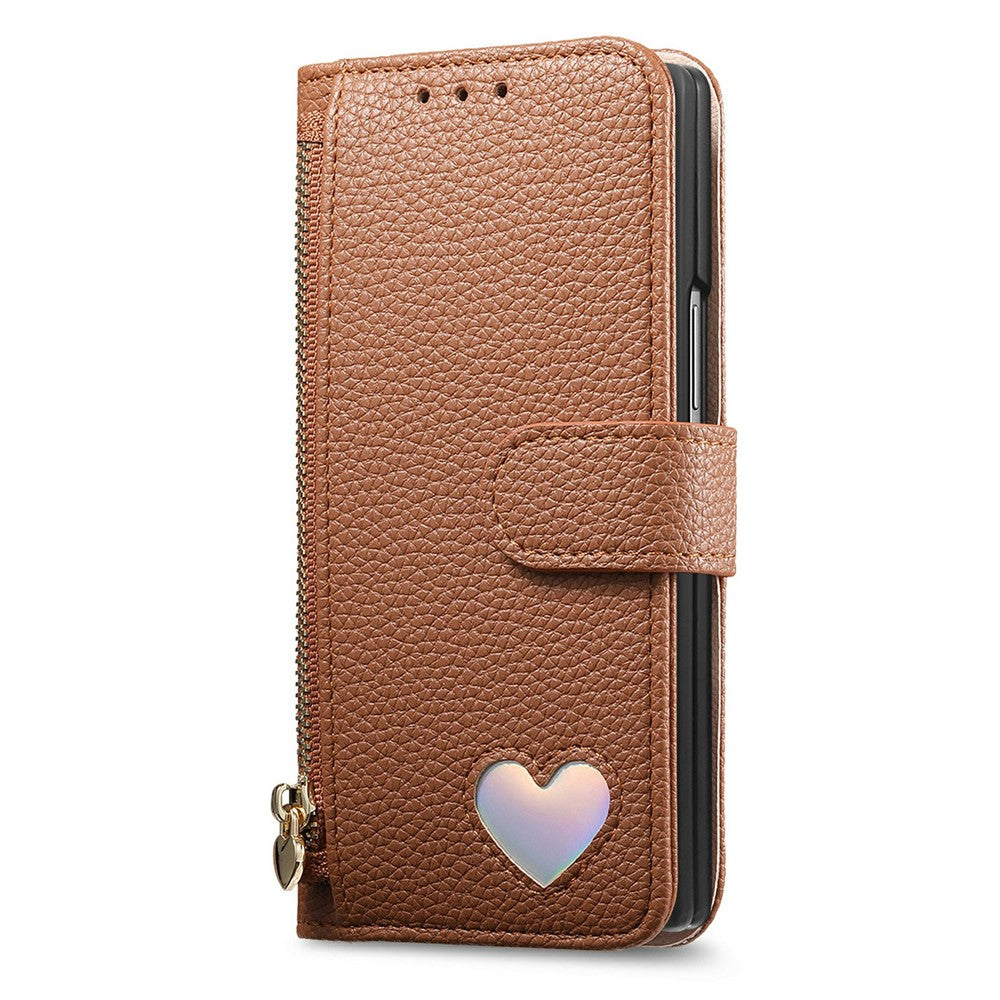 For Samsung Galaxy Z Fold8 Ultra Case Zipper Pocket TPU PU Leather Wallet Phone Cover with Strap