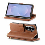 For Samsung Galaxy Z Fold8 Ultra Case Zipper Pocket TPU PU Leather Wallet Phone Cover with Strap