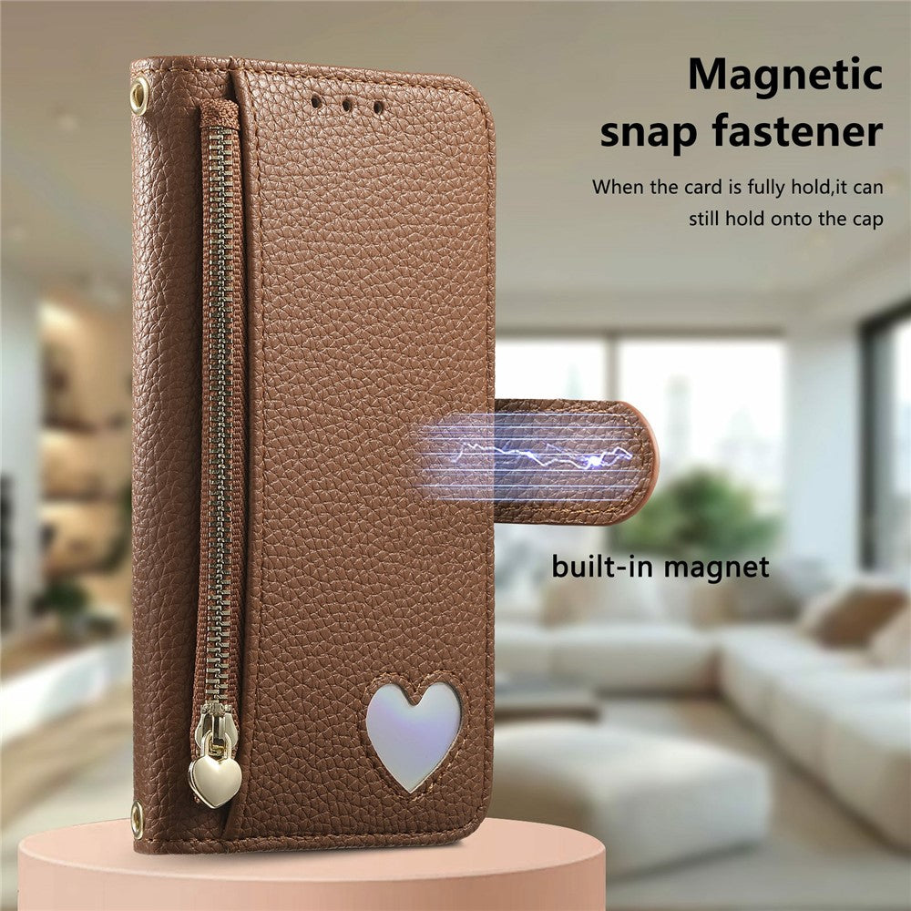 For Samsung Galaxy Z Fold8 Ultra Case Zipper Pocket TPU PU Leather Wallet Phone Cover with Strap