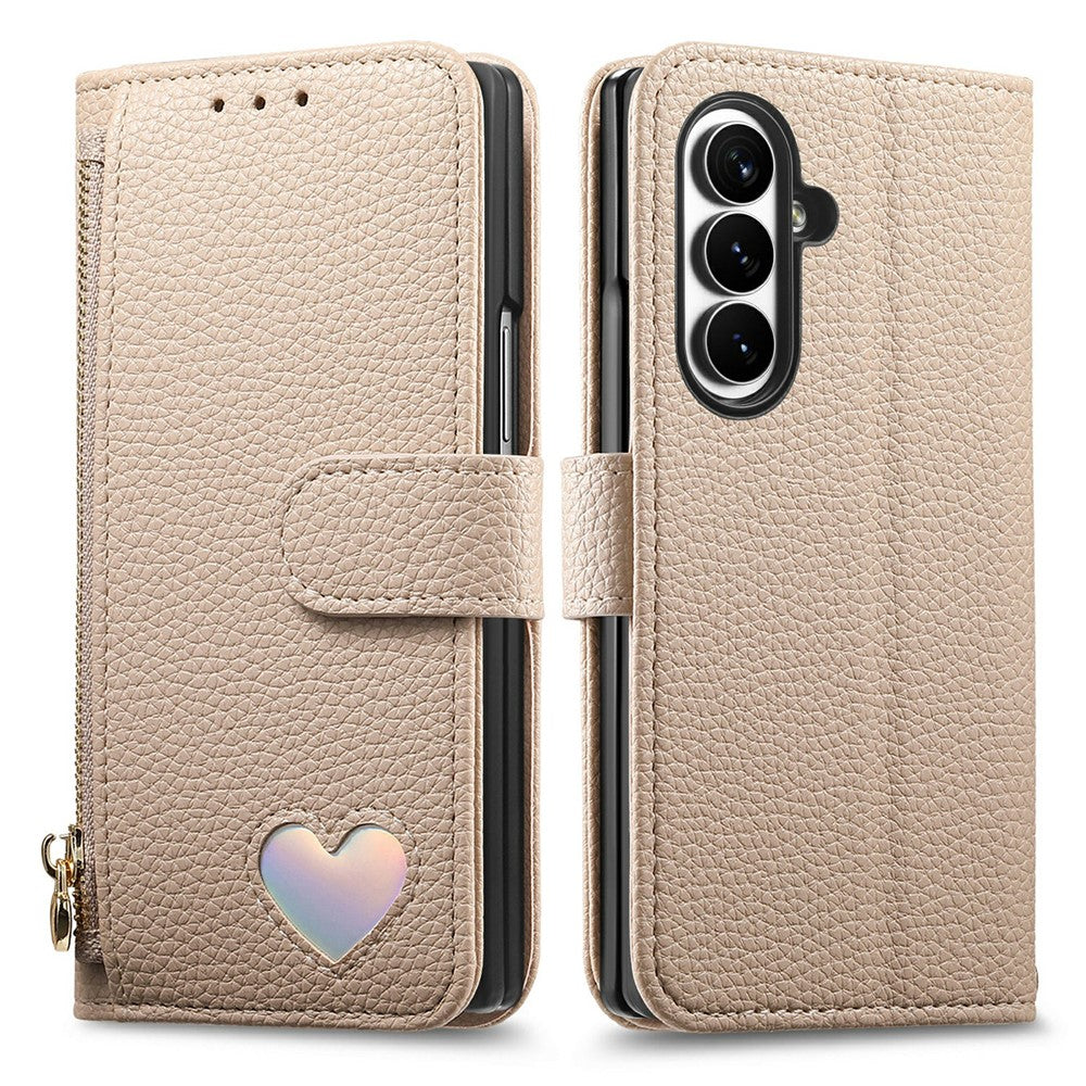 For Samsung Galaxy Z Fold8 Ultra Case Zipper Pocket TPU PU Leather Wallet Phone Cover with Strap