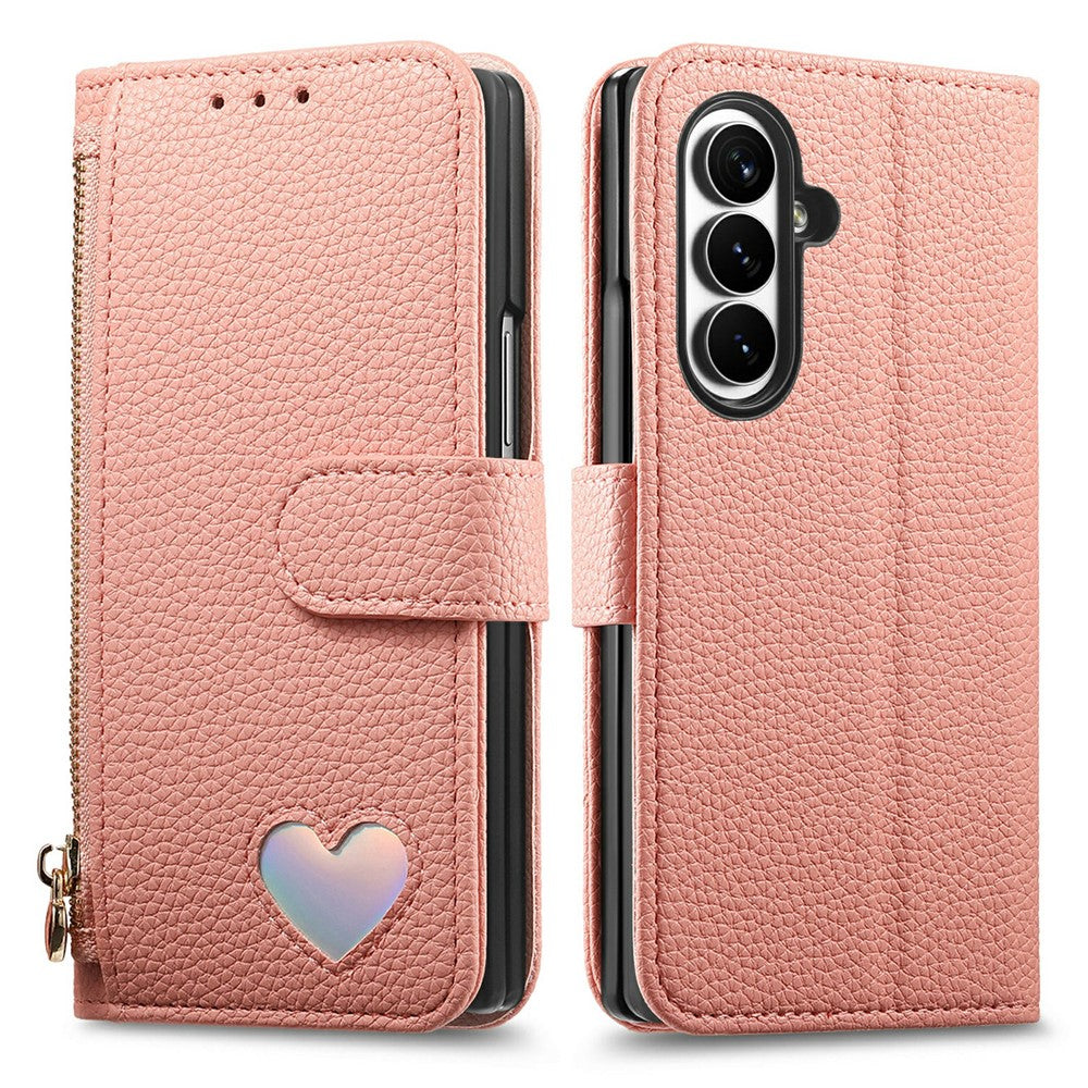 For Samsung Galaxy Z Fold8 Ultra Case Zipper Pocket TPU PU Leather Wallet Phone Cover with Strap