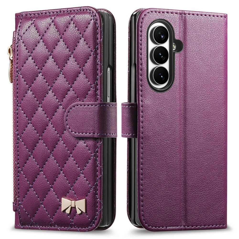 Til Samsung Galaxy Z Fold8 Ultra Standercover Præget TPU PU Læder Lynlås Lomme Pung Telefoncover med Rem