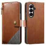 For Samsung Galaxy Z Fold8 Ultra Case Color Splicing TPU PU Leather Flip Shockproof Phone Cover with Wrist Strap