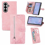 For Samsung Galaxy Z Fold8 Ultra Zipper Wallet Case with Strap Flower Imprint PU Leather Phone Cover