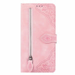 For Samsung Galaxy Z Fold8 Ultra Zipper Wallet Case with Strap Flower Imprint PU Leather Phone Cover