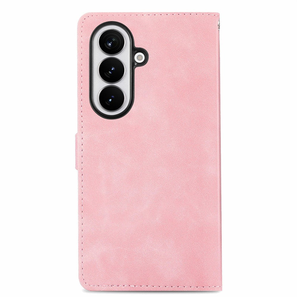 For Samsung Galaxy Z Fold8 Ultra Zipper Wallet Case with Strap Flower Imprint PU Leather Phone Cover