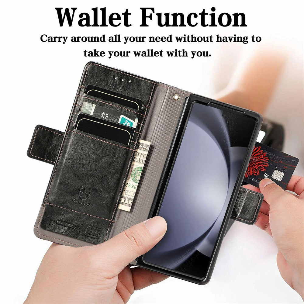 CASENEO For Samsung Galaxy Z Fold8 Ultra Phone Cases PU Leather Cover Stand with RFID Blocking Wallet