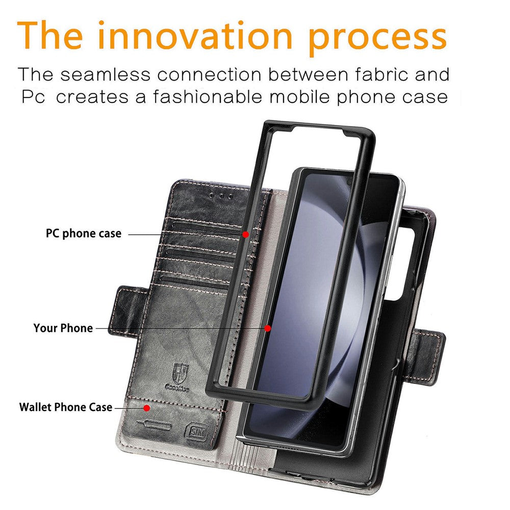 CASENEO For Samsung Galaxy Z Fold8 Ultra Phone Cases PU Leather Cover Stand with RFID Blocking Wallet