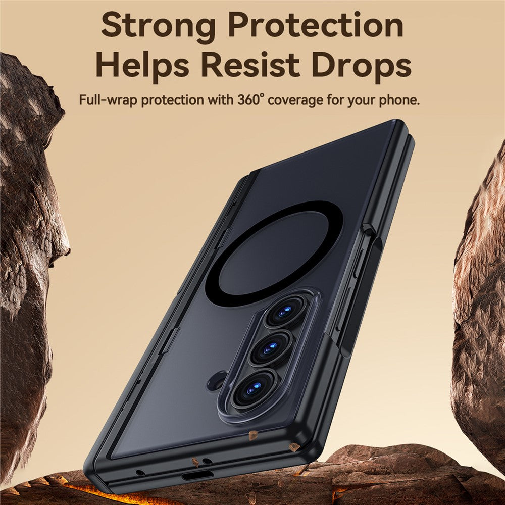 Samsung Galaxy Z Fold8 Ultra magnetisk cover med HD-klar hærdet glasfilm og dobbelt støttefunktion, PC + TPU-mobilcover
