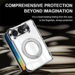 For iPhone Fold Case with Anti-Spy Screen Film , Magnetic Rotating Kickstand Electroplating PC Phone Cover