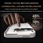 For iPhone Fold Case with HD Clear Tempered Glass Film , Hinge Kickstand Electroplating PC Phone Cover