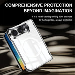 For iPhone Duo Magnetic Case with Anti-Spy Tempered Glass Film, Hinge Protection Electroplated PC Phone Cover