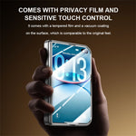 For iPhone Duo Magnetic Case with Anti-Spy Tempered Glass Film, Hinge Protection Electroplated PC Phone Cover