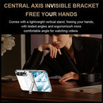 For iPhone Fold Magnetic Case with HD Clear Screen Film, Hinge Kickstand Electroplated PC Phone Cover