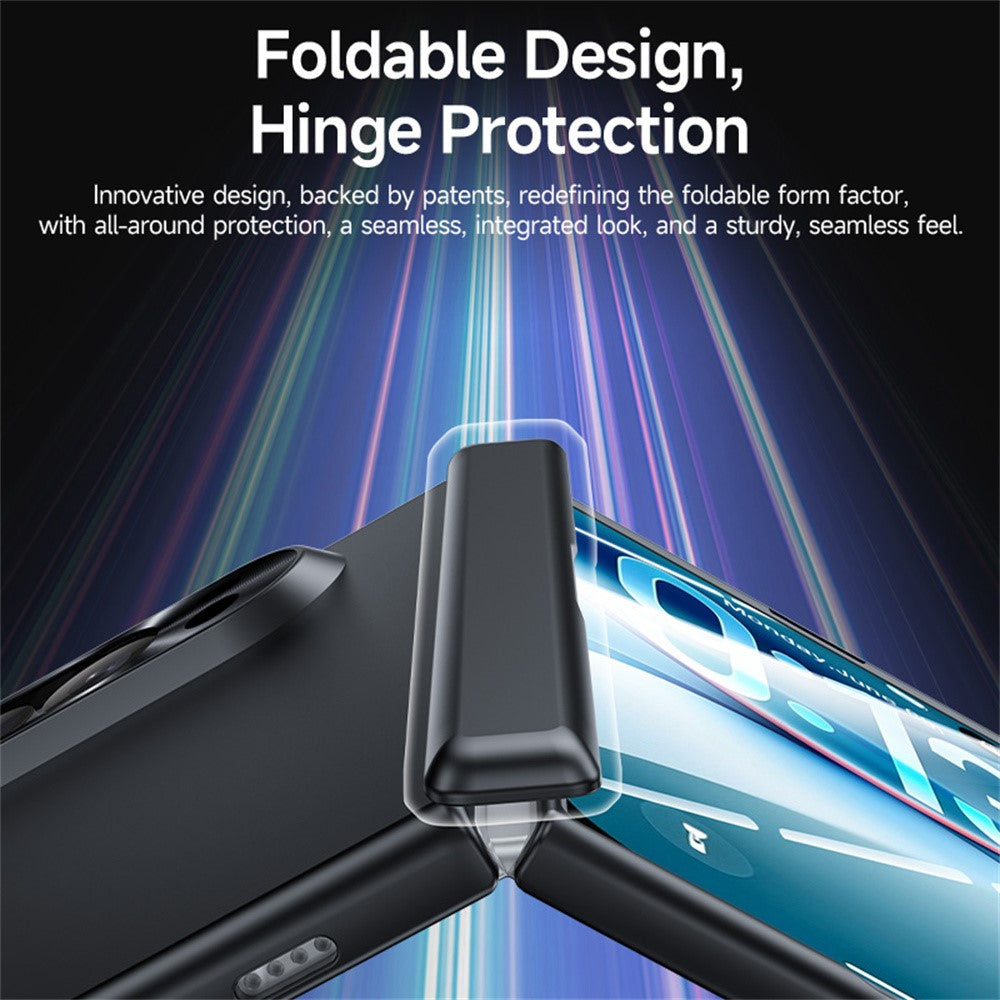 For iPhone Fold Case with HD Clear Tempered Glass Film Hard PC Skin-touch Phone Cover