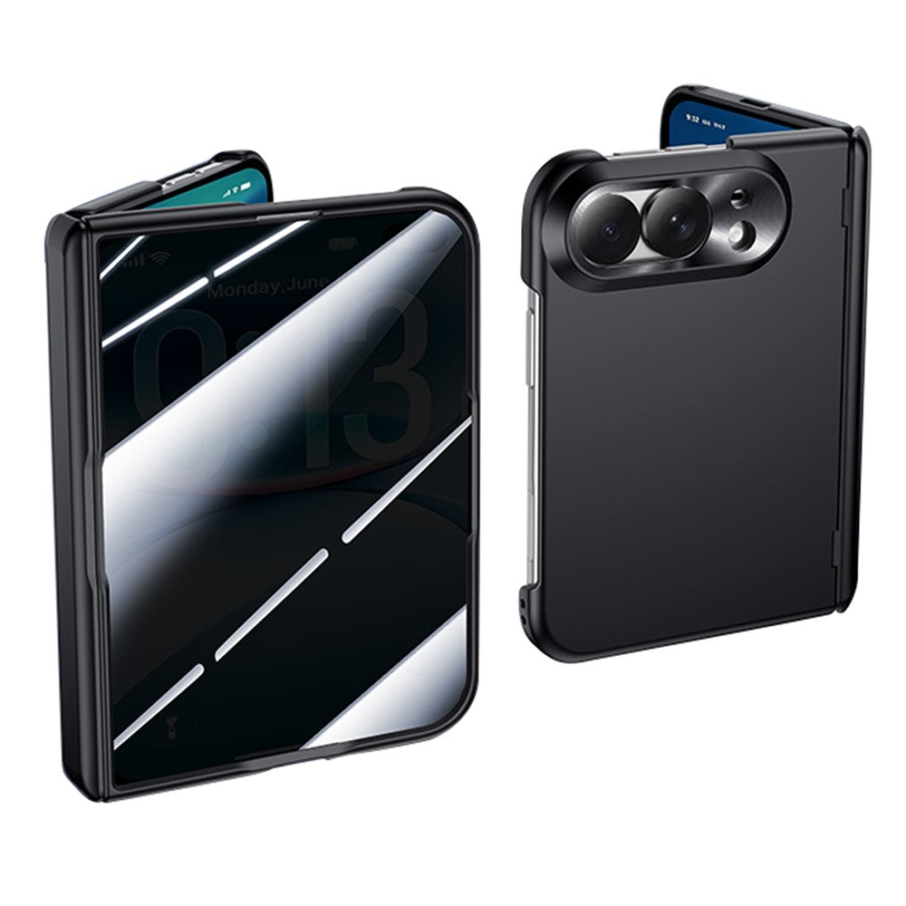 For iPhone Fold Case with Privacy Screen Protector Hard PC Skin-touch Phone Cover