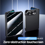For iPhone Fold Case with Privacy Screen Protector Hard PC Skin-touch Phone Cover