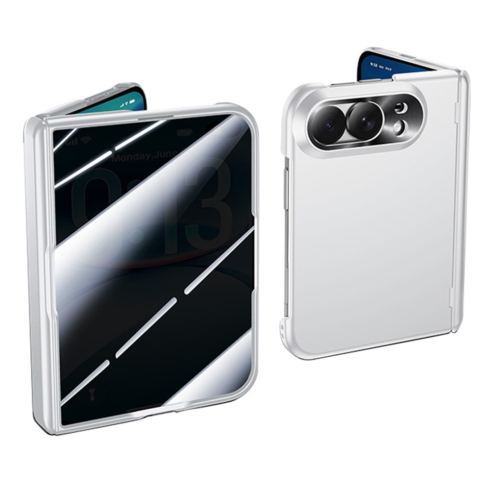 For iPhone Fold Case with Privacy Screen Protector Hard PC Skin-touch Phone Cover