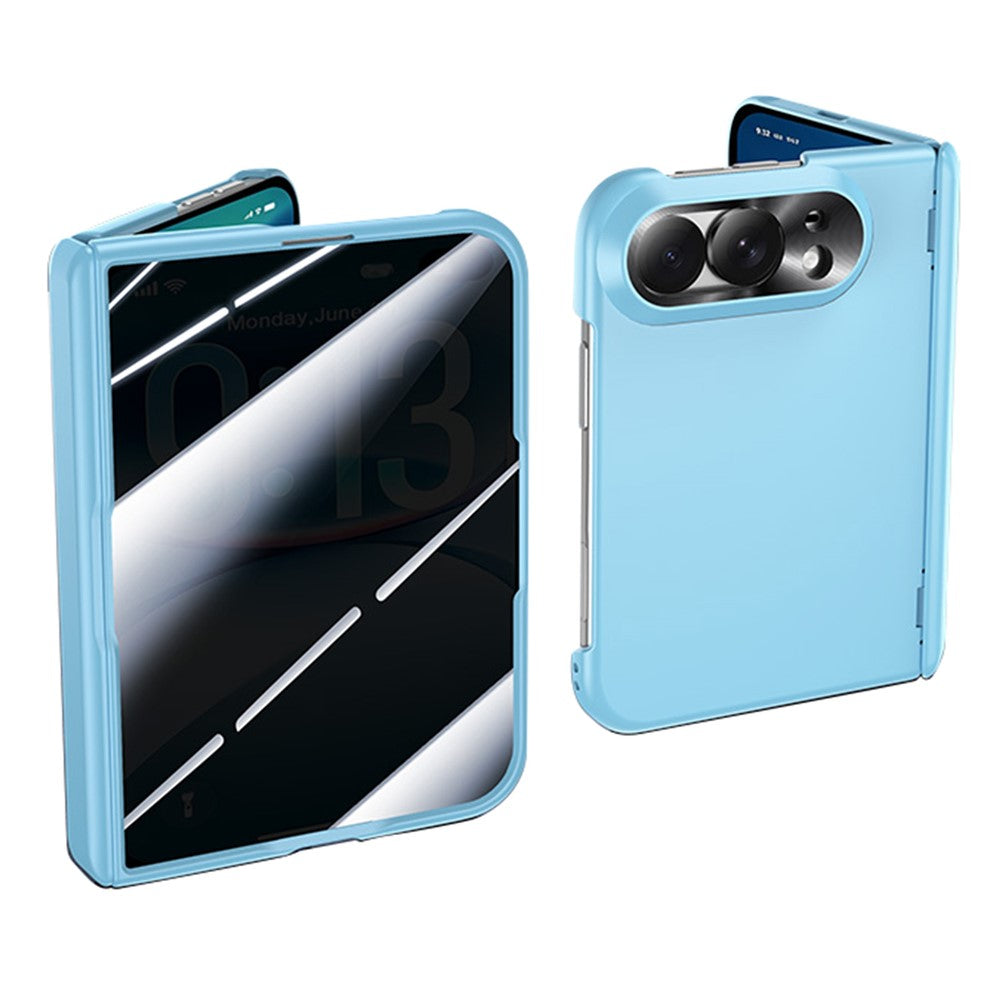 For iPhone Fold Case with Privacy Screen Protector Hard PC Skin-touch Phone Cover