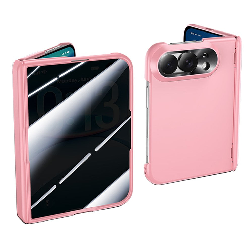 For iPhone Fold Case with Privacy Screen Protector Hard PC Skin-touch Phone Cover