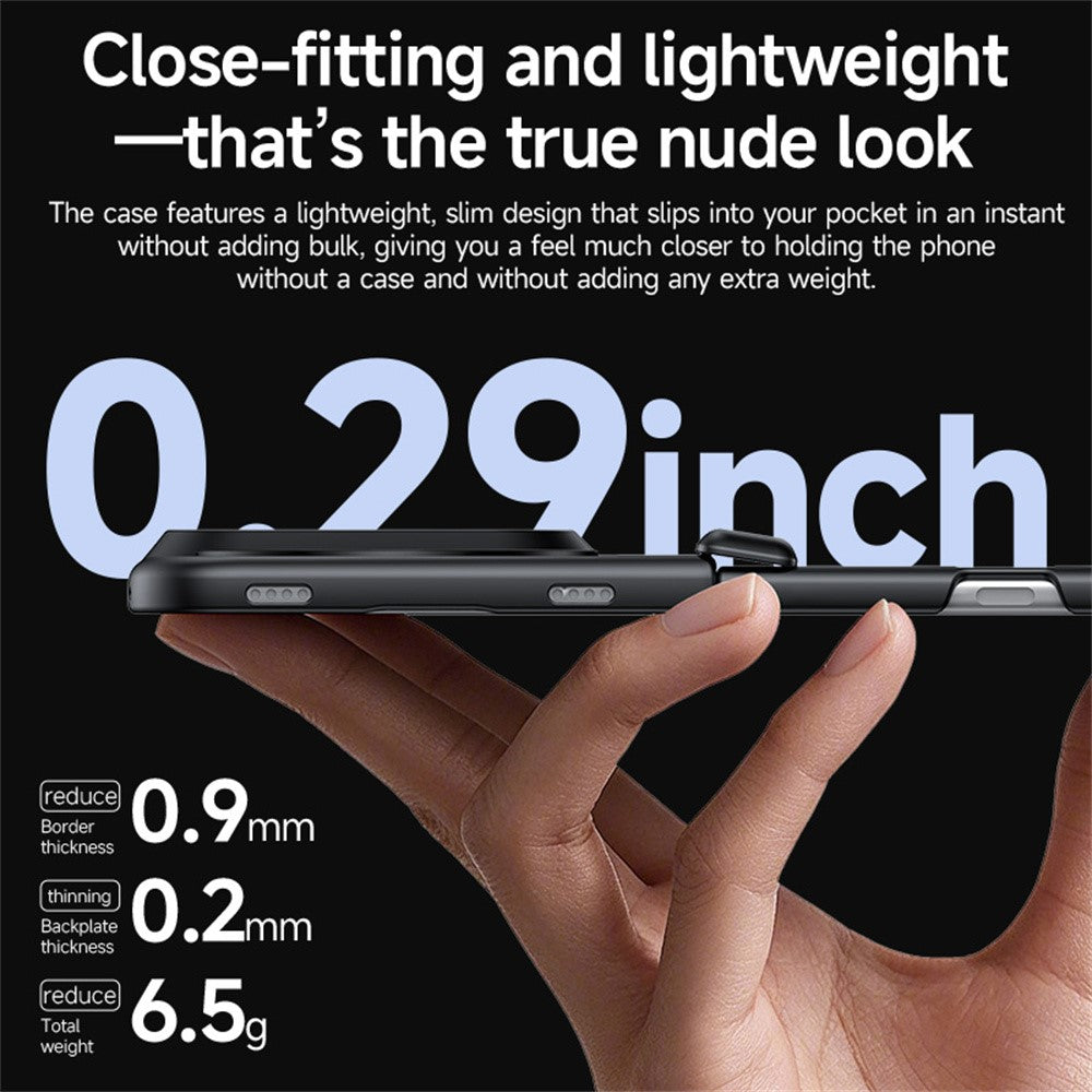 For iPhone Duo Case Magnetic Rotating Kickstand Hard PC Phone Cover with HD Clear Tempered Glass Film