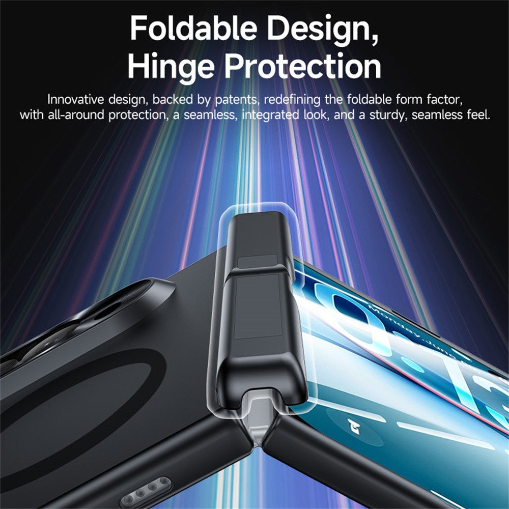 Til iPhone Fold magnetisk etui med HD klar hærdet glasfilm fjederhængsel støtteben hudtekstureret PC telefoncover