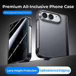 For iPhone Duo Case with Anti-Spy Tempered Glass Film Hinge Protection Frosted PC + TPU Ultra-Thin Phone Cover
