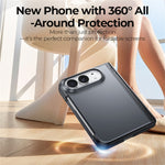 For iPhone Duo Case with Anti-Spy Tempered Glass Film Hinge Protection Frosted PC + TPU Ultra-Thin Phone Cover