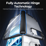 For iPhone Duo Case with Anti-Spy Tempered Glass Film Hinge Protection Frosted PC + TPU Ultra-Thin Phone Cover
