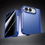 For iPhone Duo Case with Anti-Spy Tempered Glass Film Hinge Protection Frosted PC + TPU Ultra-Thin Phone Cover
