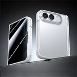 For iPhone Duo Case with Anti-Spy Tempered Glass Film Hinge Protection Frosted PC + TPU Ultra-Thin Phone Cover